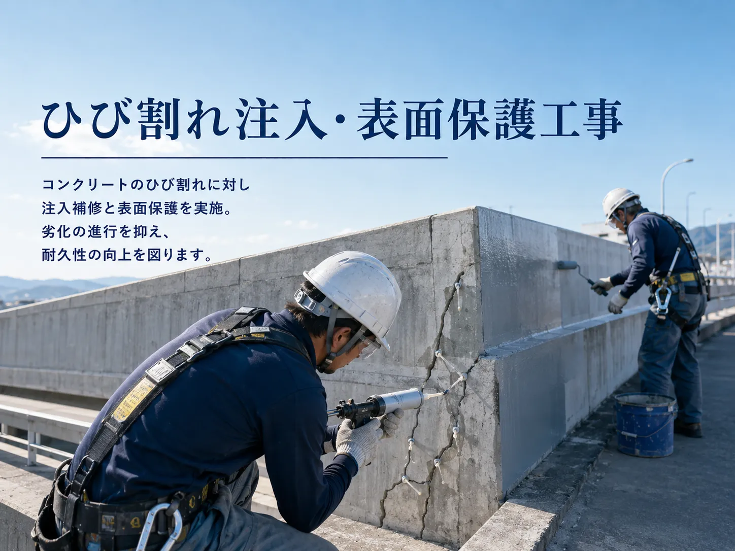 構造物 ひび割れ補修・断面修復
