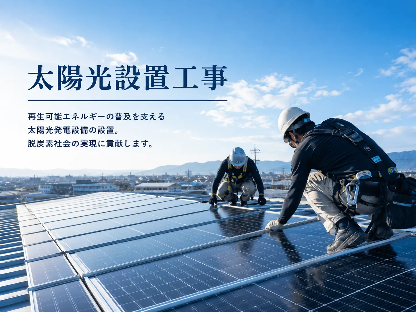太陽光設置工事の施工イメージ